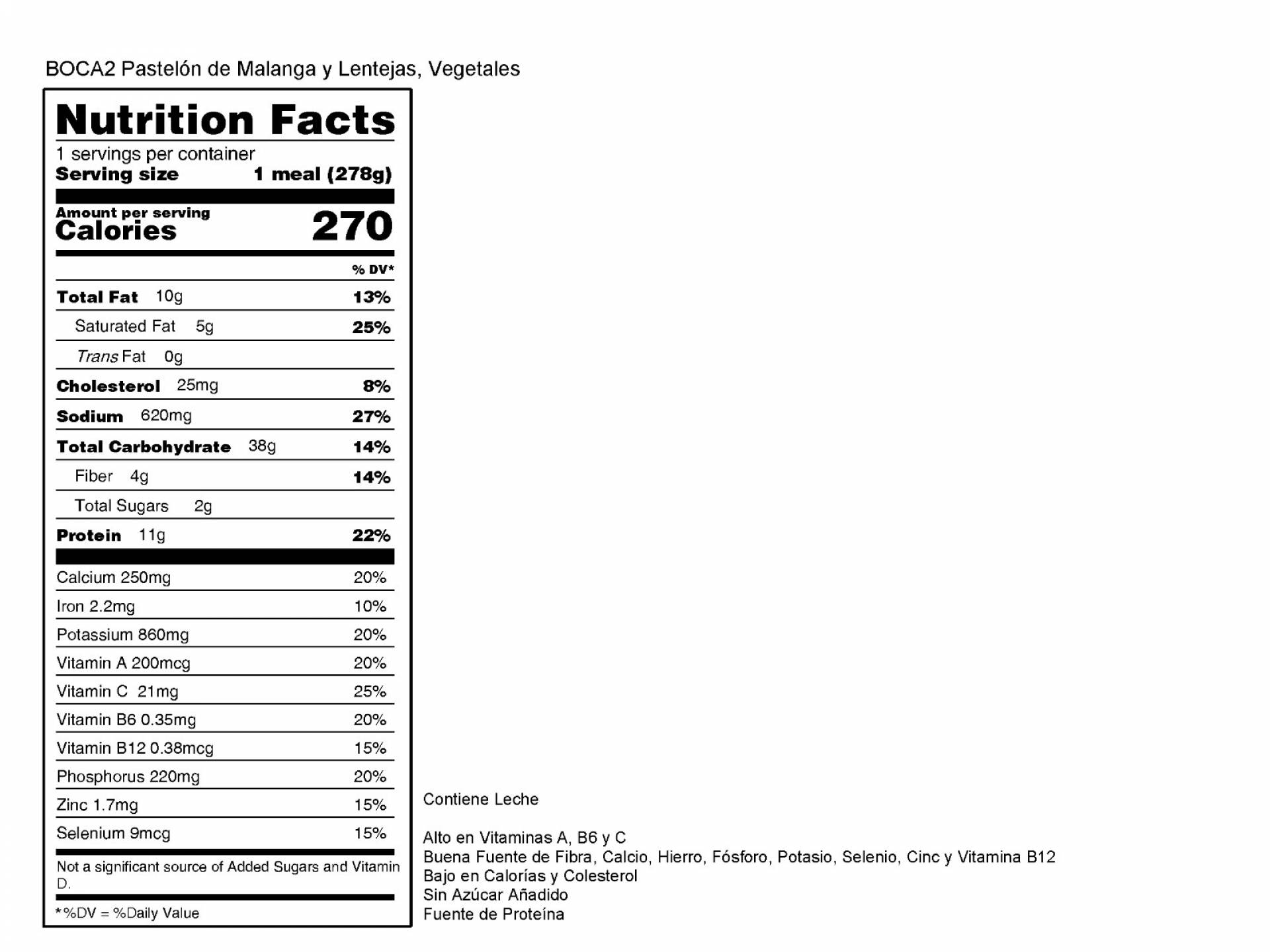 Pastelón de malanga con lentejas guisadas y vegetales